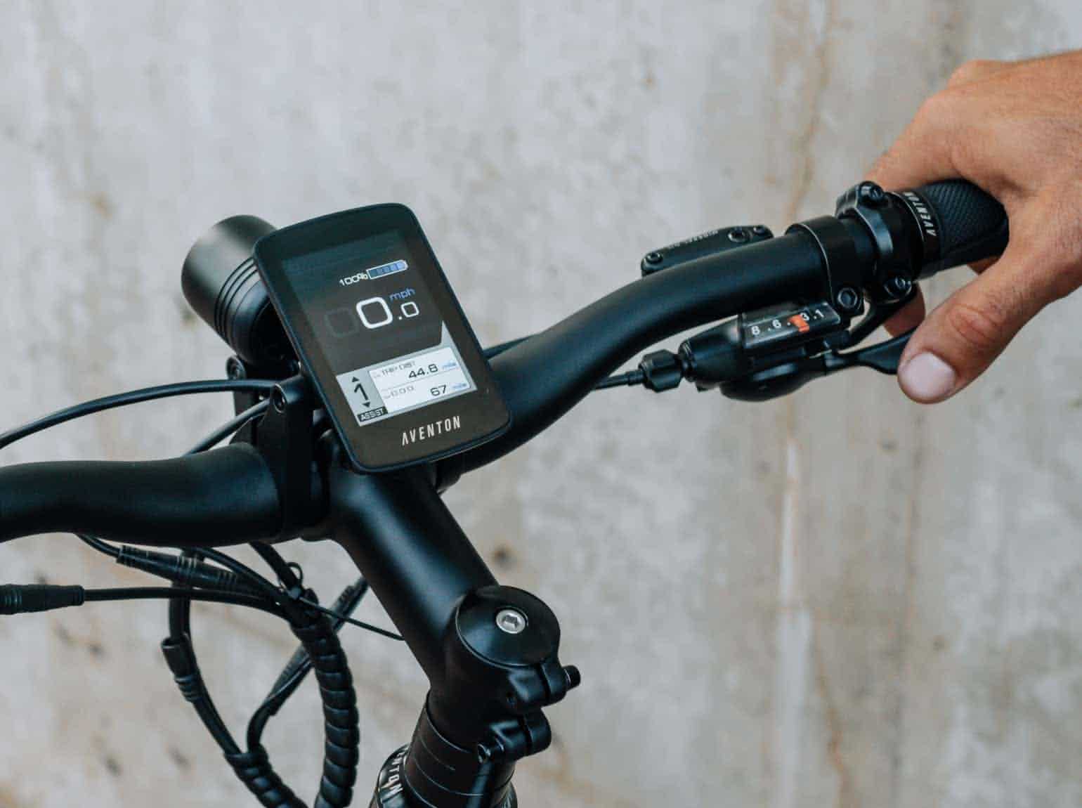 e-bike display on a handlebar