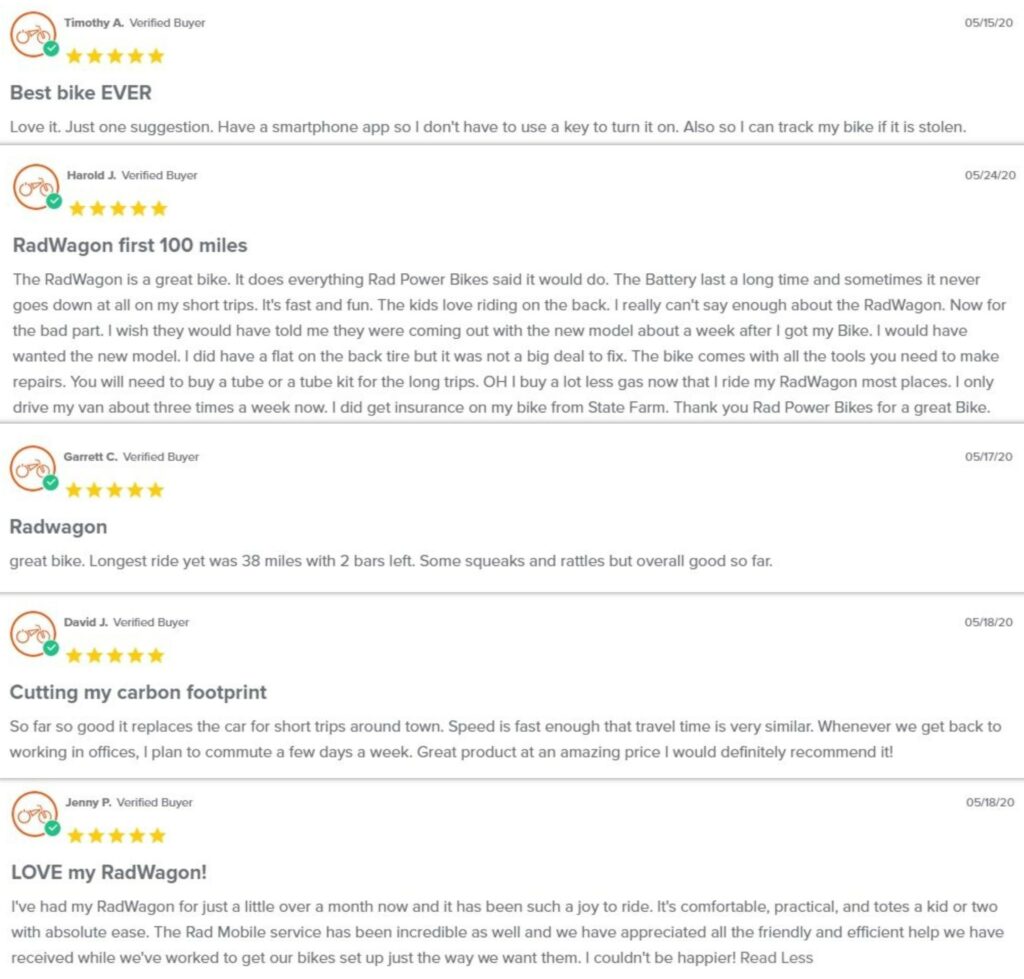 Rad Power Bikes RadWagon positive reviews